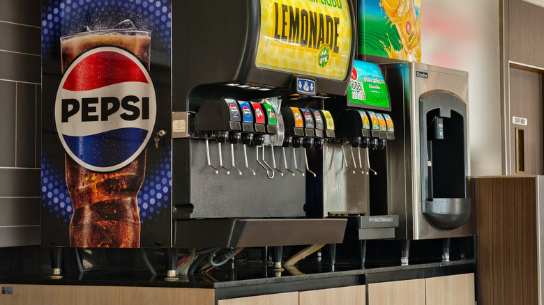 soda machine at chain restaurant