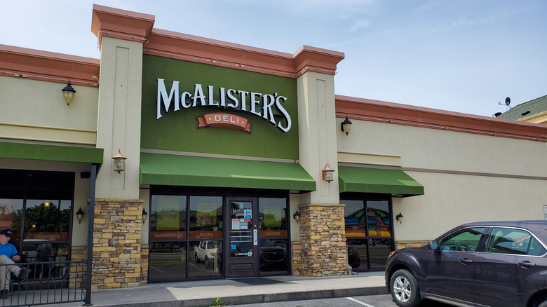 McAlister's Deli signage outside above restaurant entrance