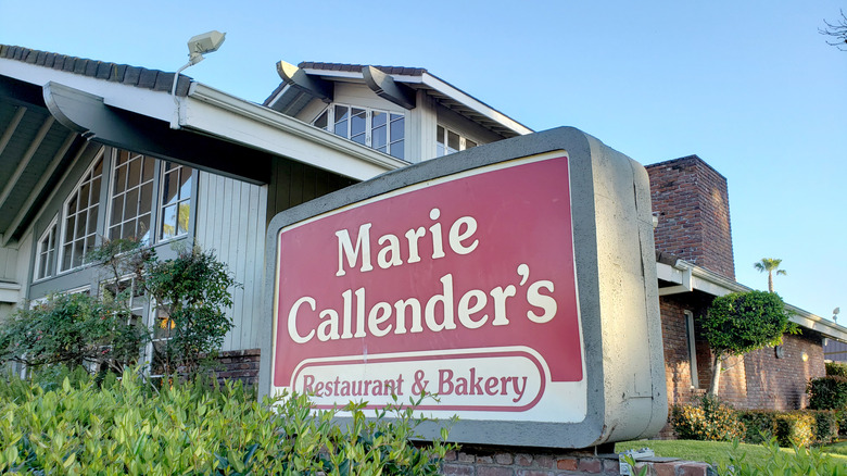 Sign outside of a Marie Callender's Restaurant & Bakery