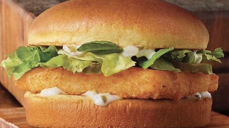 A close up of Burger King's Big Fish sandwich