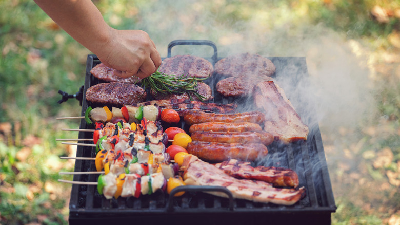 Grilling kabobs