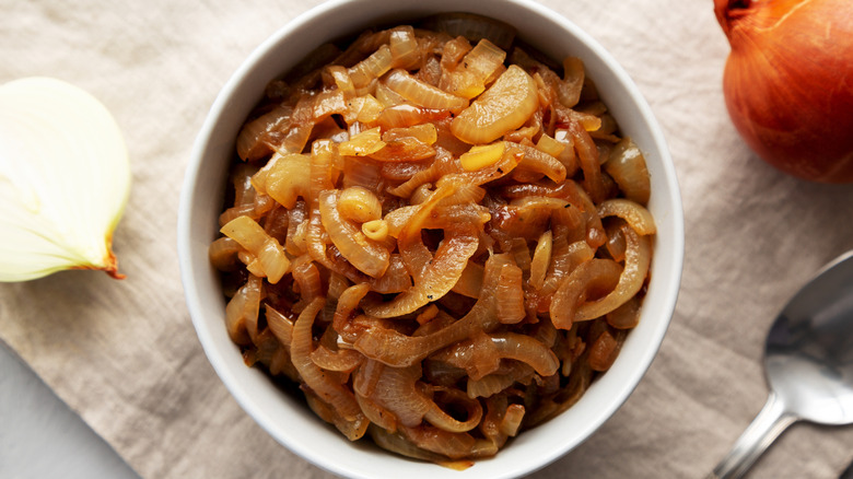 A bowl of caramelized onions