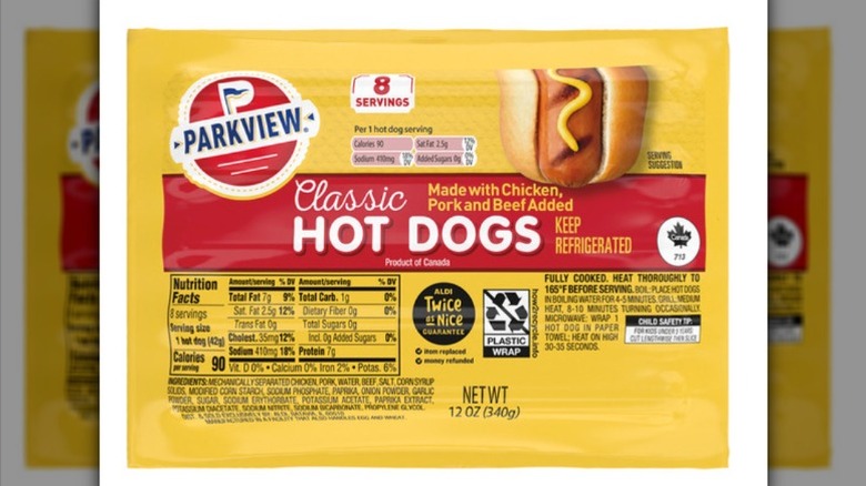 Classic hot dog packaging