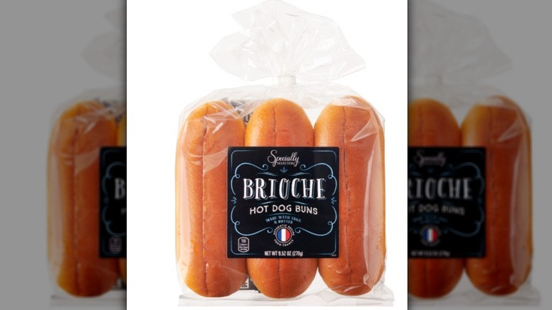 Specially Selected brioche buns on white background