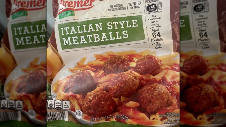 a bag of Bremer Family Size Italian Style Meatballs