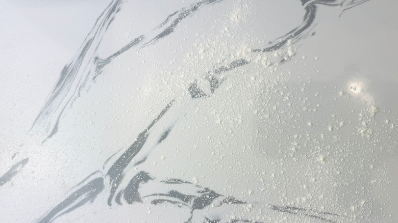 Countertop with light sprinkling of flour