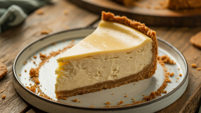 slice of cheesecake on plate