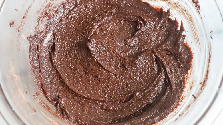 Brownie batter in bowl