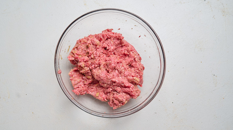 meatball ingredients in a bowl