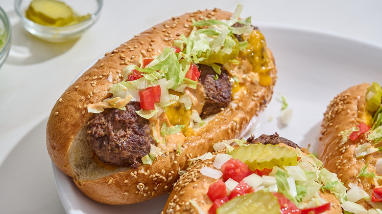 meatball sub on a platter