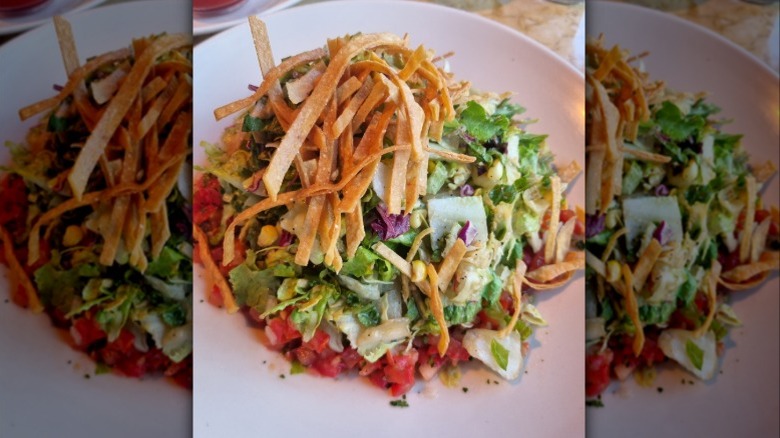 Cheesecake Factory salad with taco strips