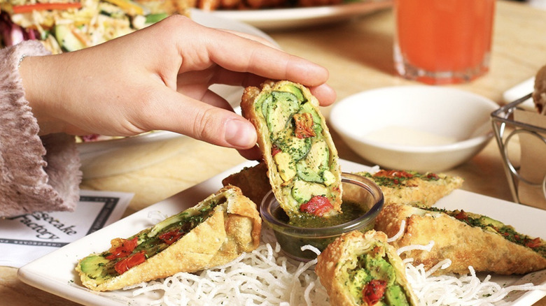 Cheesecake Factory's eggrolls with dipping sauces