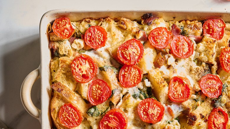 tomatoes on top of strata