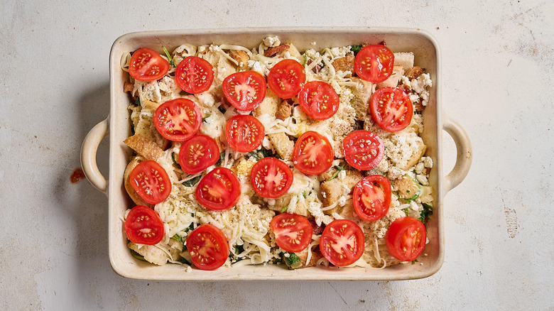 tomatoes on top of strata