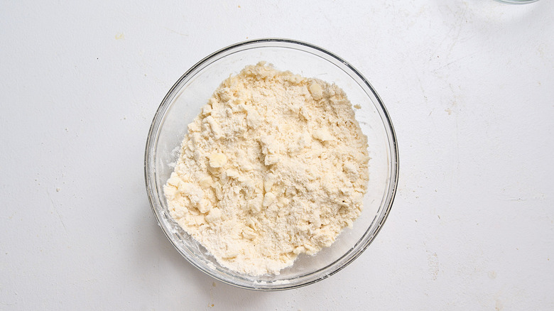 butter combined into dry ingredients
