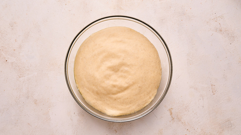 proofed dough in bowl