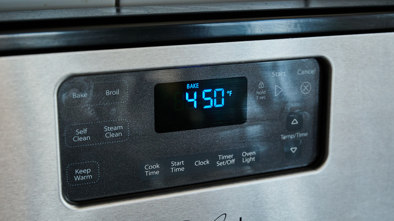 preheating oven to 450 F