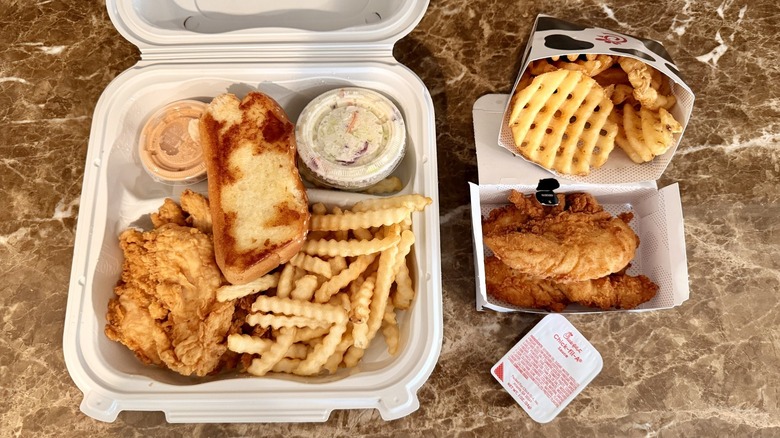 Raising Cane's and Chick-fil-A's chicken tenders meals