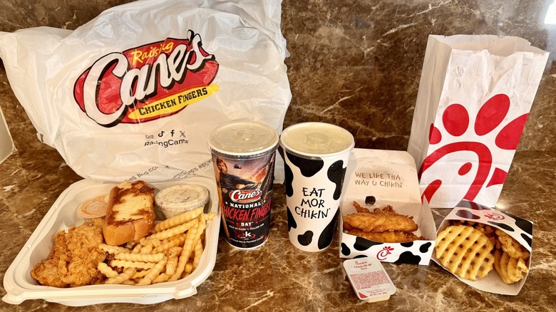 Raising Cane's and Chick-fil-A's chicken tenders meals