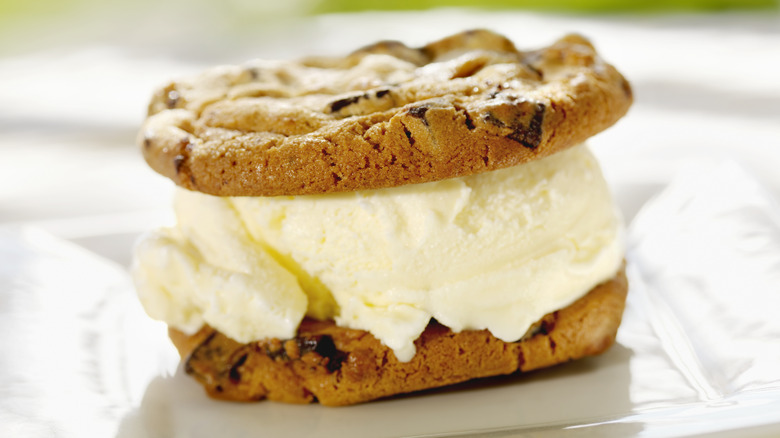 Close up of ice cream sandwich 