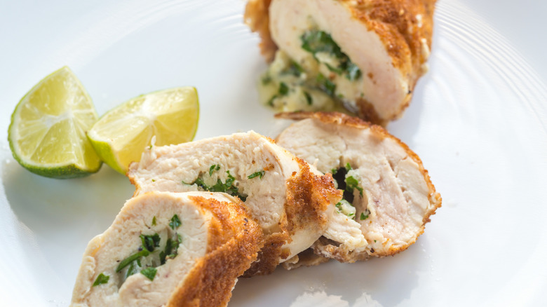 Close-up on chicken Kiev