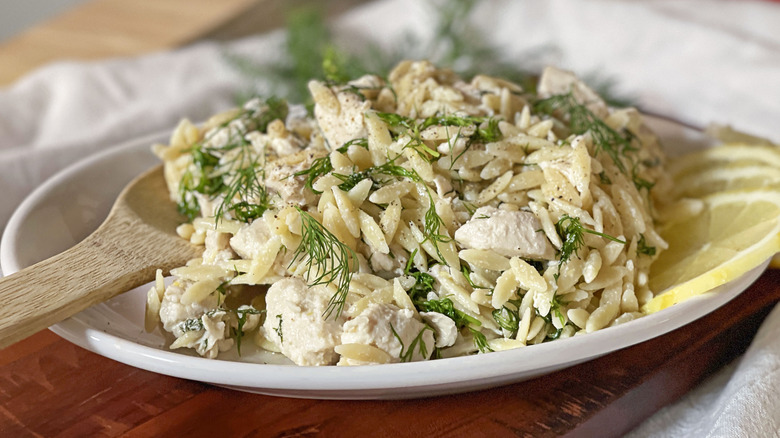 lemon chicken orzo with dill