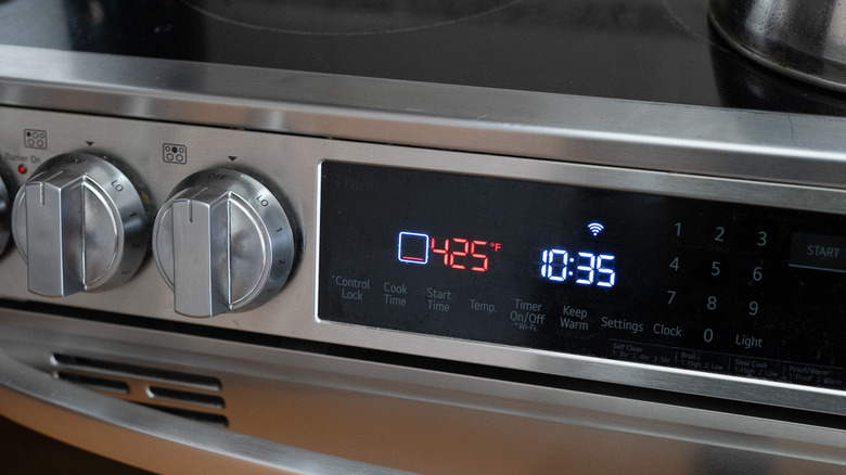 Oven set to 425 F