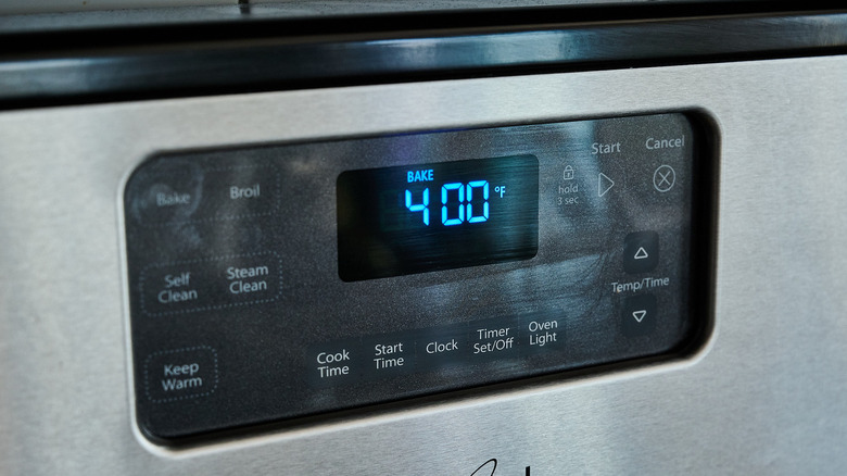 heating the oven to 400F