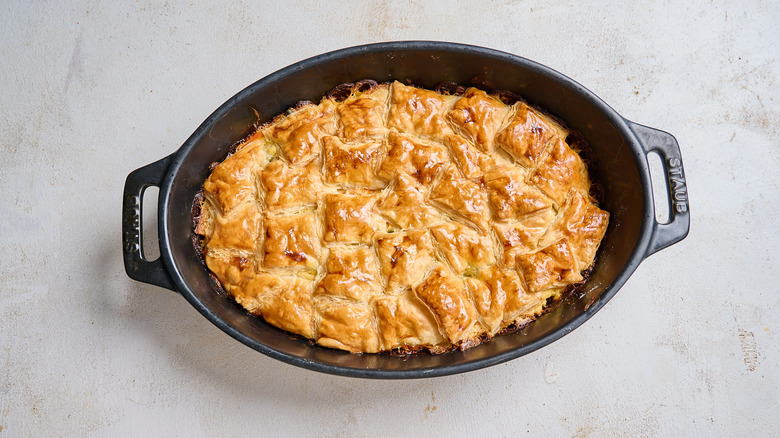 baked chicken pot pie on a table