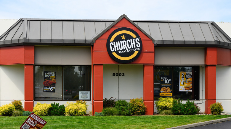 the exterior of a Church's Texas Chicken restaurant
