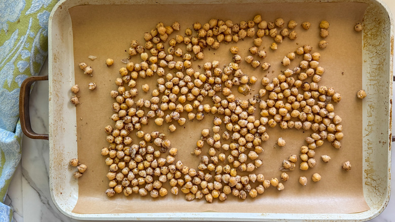 chickpeas on sheet pan