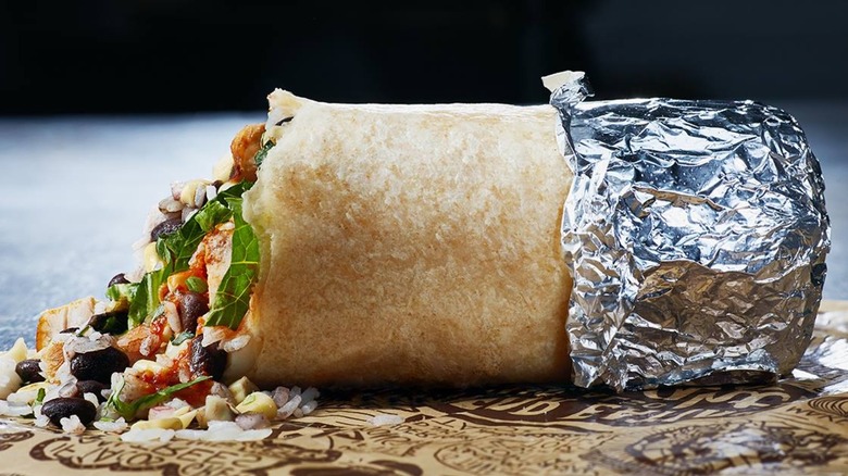 close up of Chipotle burrito