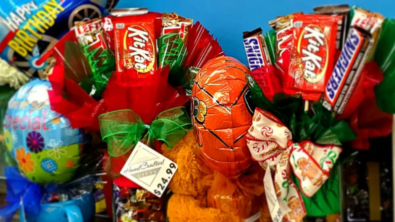 Candy Bar Bouquets in a Grocery Store