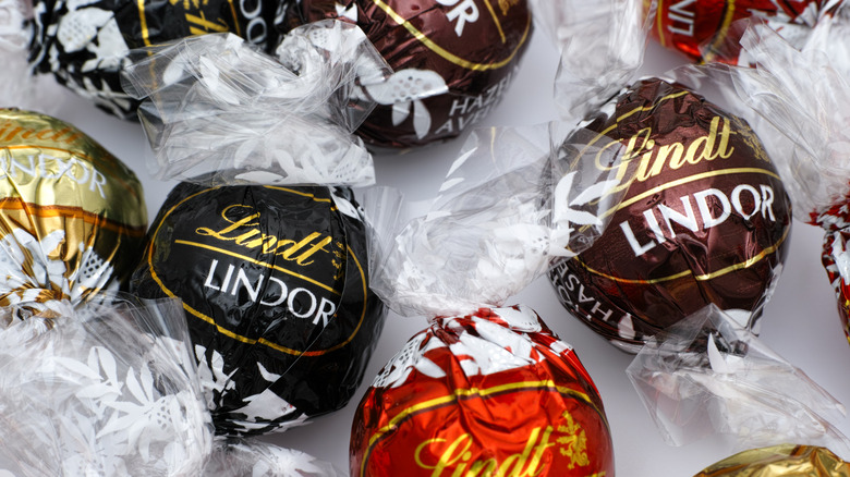 wrapped Lindt truffles