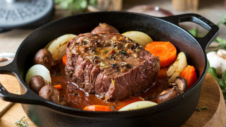 Pot roast made with chuck roast and veggies