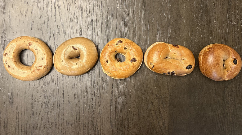 5 different cinnamon raisin bagels from popular chains.
