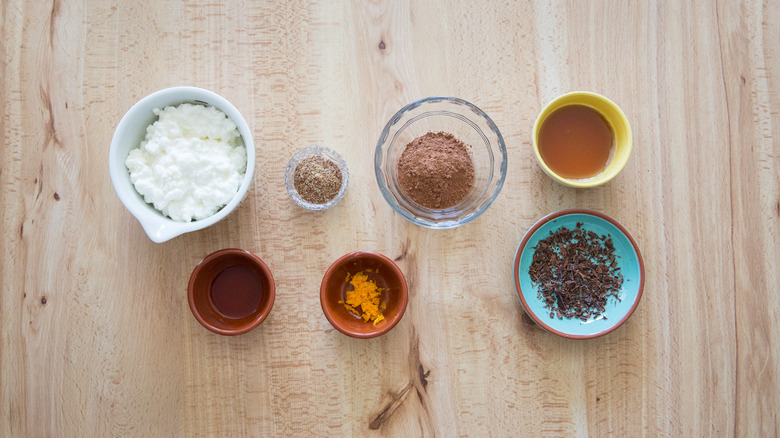 chocolate mousse ingredients on table