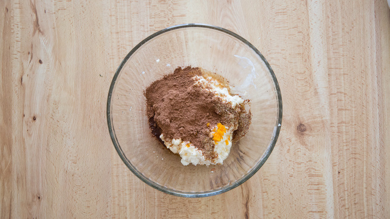 chocolate mousse ingredients in bowl