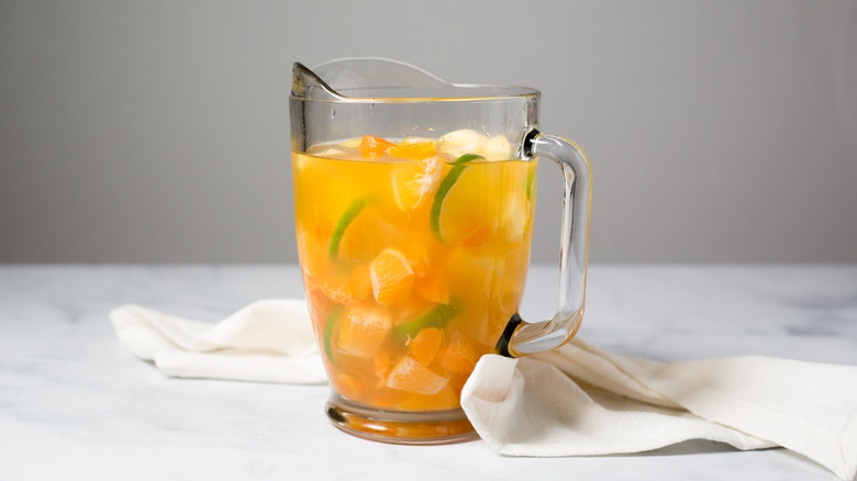 pitcher of sangria on table