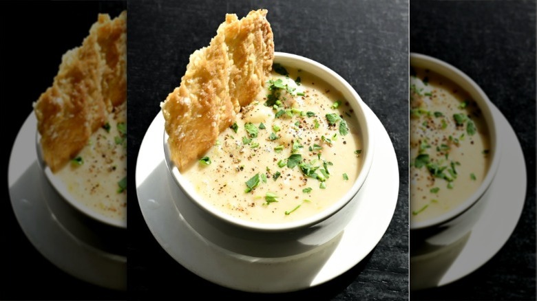 clam chowder served at Row 34