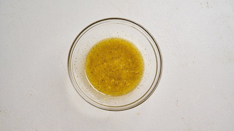 salad dressing whisked together in a bowl
