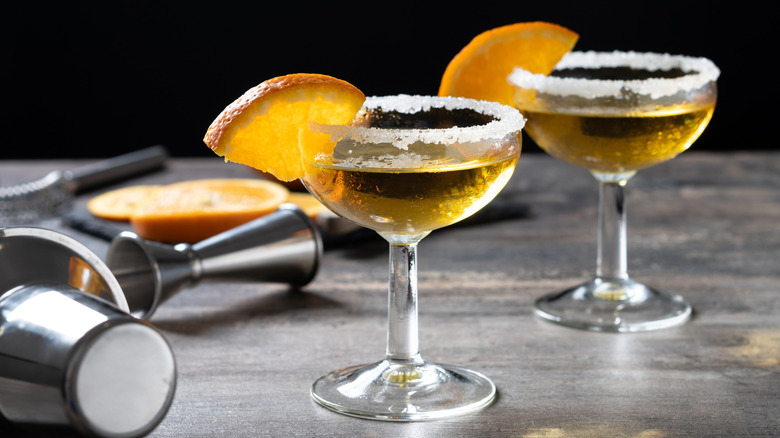 Two Sidecar cocktails with cocktail set