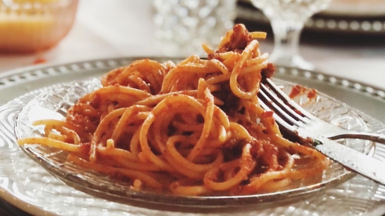 spaghetti dish served at Guarino's restaurant in Ohio