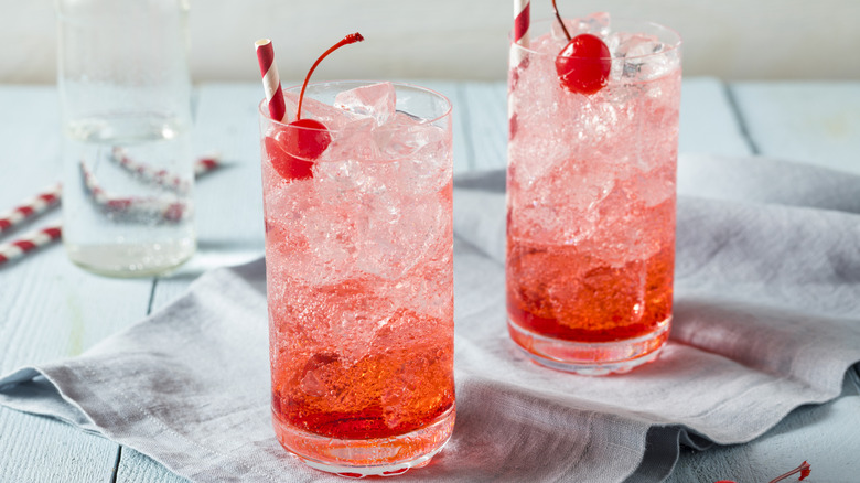Two glasses of Shirley Temple drinks