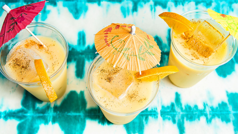 A Tropical Cocktail With Rum, Pineapple Juice and Cream of Coconut