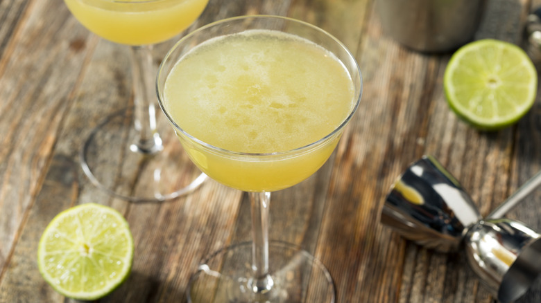 Last Word cocktail with limes