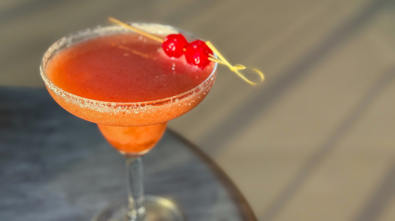 Strawberry Daiquiri with sugar rim