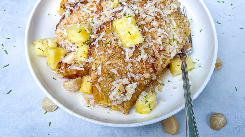 coconut french toast with pineapple