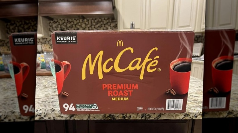 Boxes of McCafé coffee