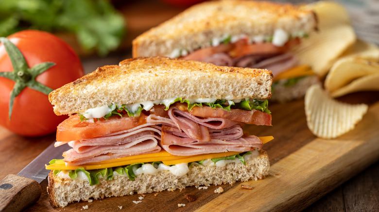 A ham and cheese sandwich
